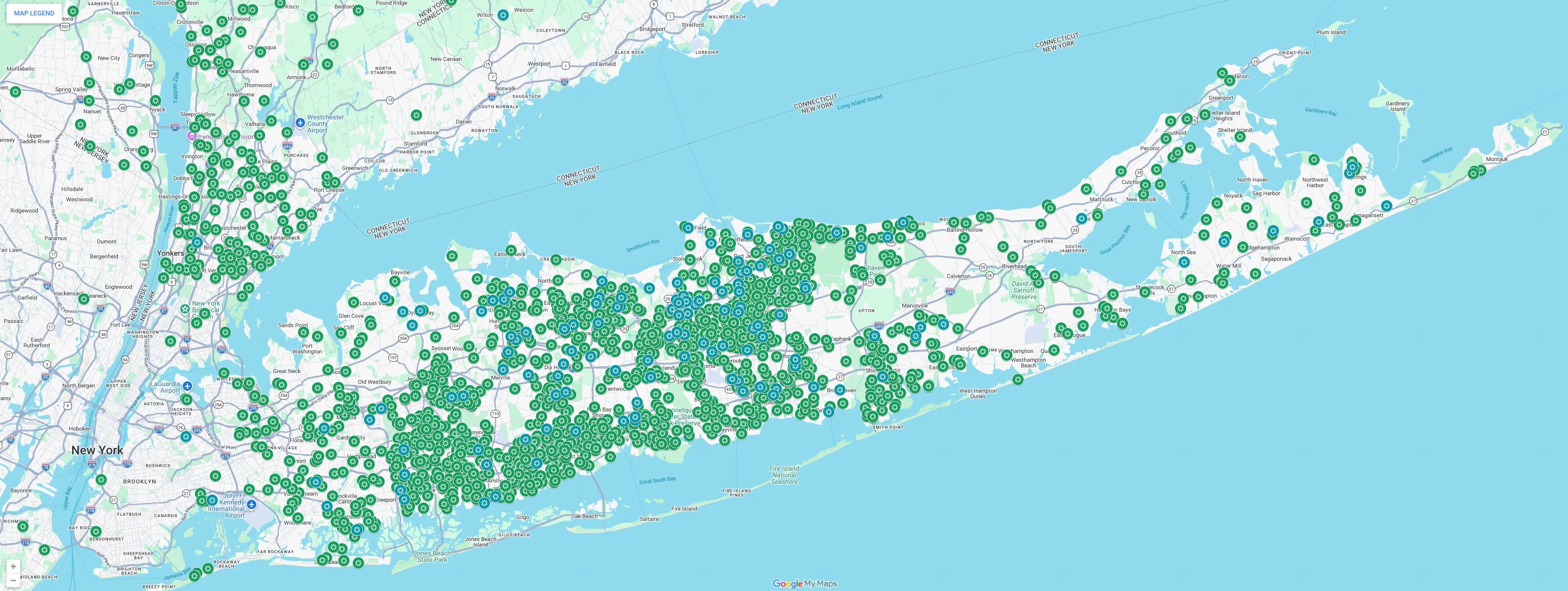 Power House Home Energy service area map across Long Island, New York City and the tri-state area